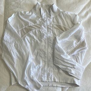 White Lululemon bomber jacket